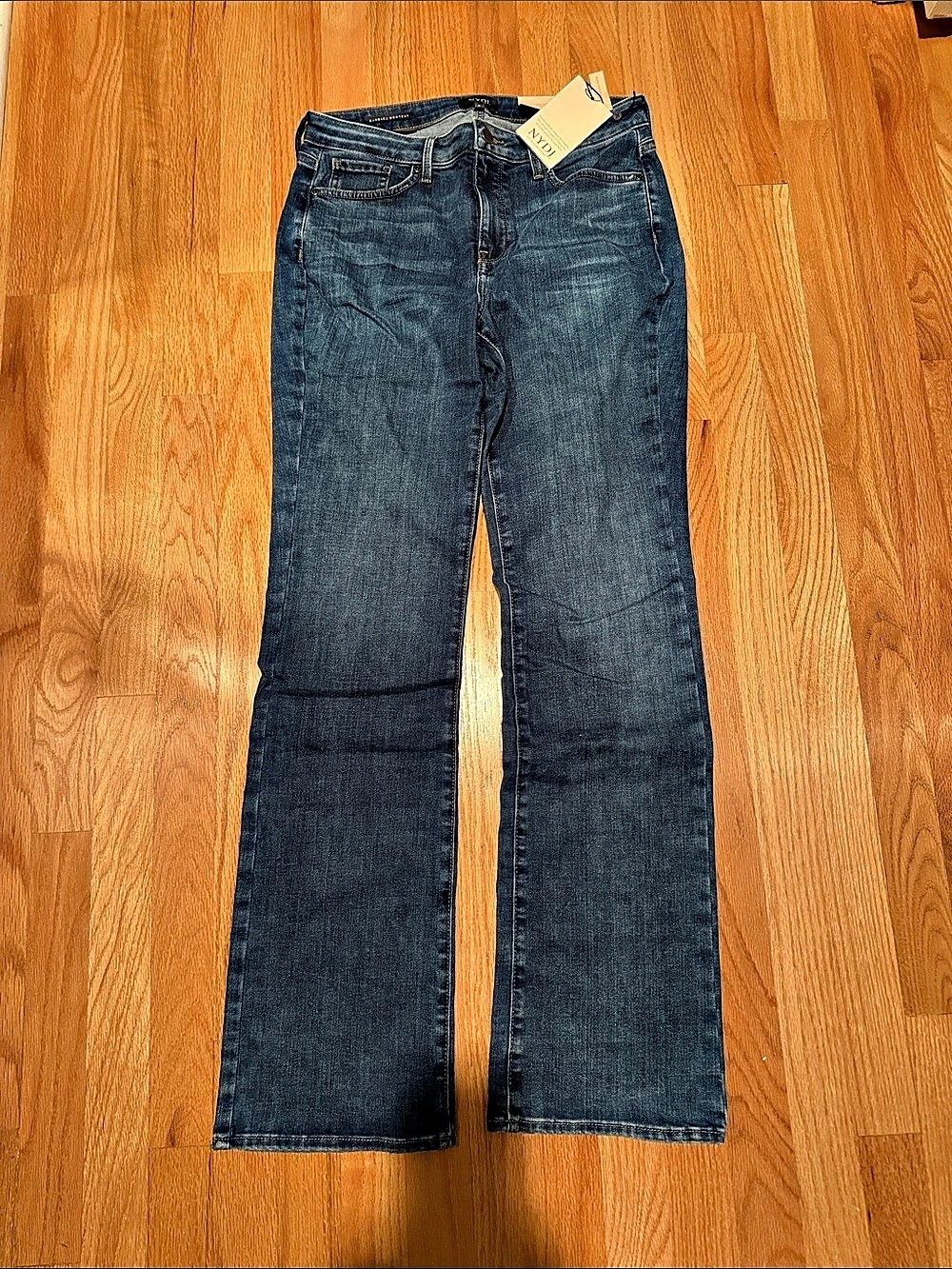 NYDJ Barbara Bootcut Jeans Blue Waist 8 NWT